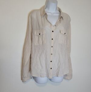 Free people size m party in the back semi sheer floral blouse